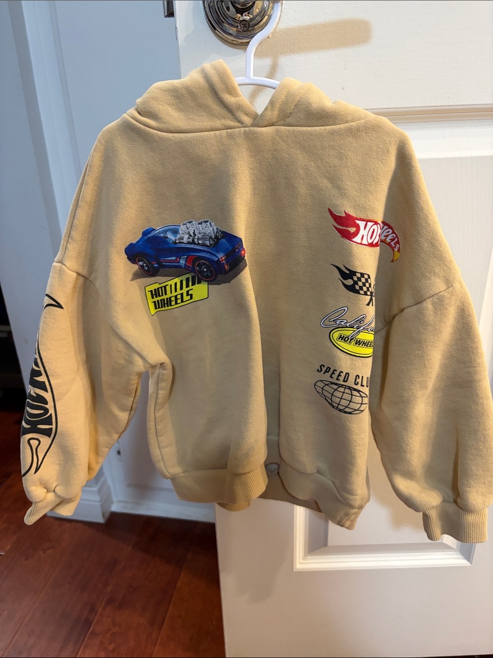 Zara Boys Hot Wheels Graphic Hoodie - Tan Men’s Sweater